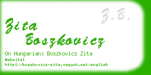 zita boszkovicz business card